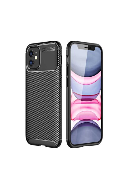 Fibaks Apple Iphone 12 Uyumlu Kılıf Rugged Armor Serisi Karbon Tasarım Yüksek...