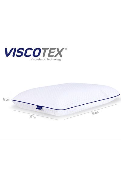 VİSCOTEX Pernă ortopedică Chubby Visco cu suport pentru gât, 56x37x12 cm, alb