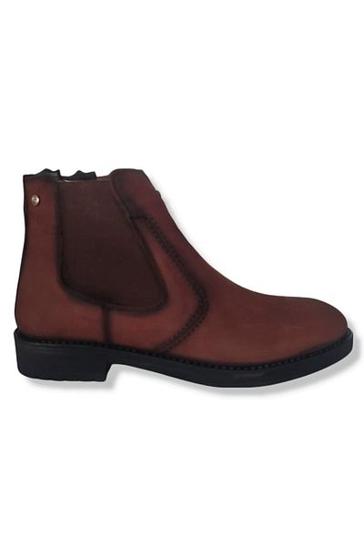 SMB 93841 Ανδρικές μπότες Nubuck από γνήσιο δέρμα καφέ