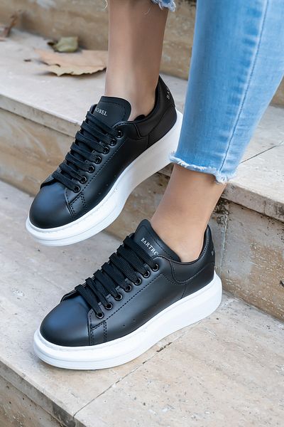 Blyss Unisex černá bílá teniska s tlustou podrážkou bílé sportovní boty