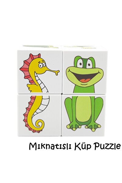 KÜPSS 12 Sevimli Hayvan Puzzle - 4 Manyetik Küp