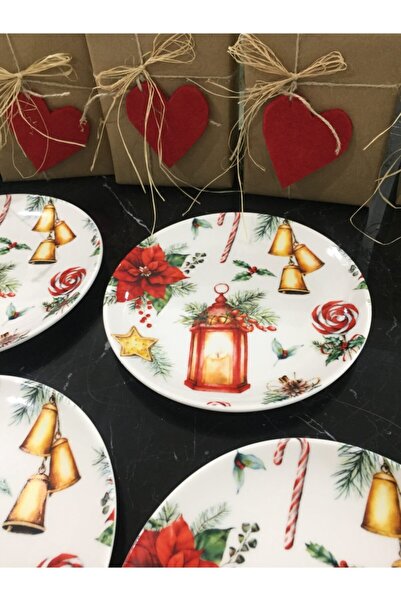 TEBAK COLLECTION New Year Dsen2 4-Piece Porcelain Dessert Plate Set