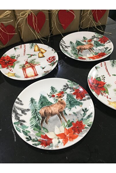 TEBAK COLLECTION New Year 1 Pattern 4-Piece Porcelain Dessert Plate