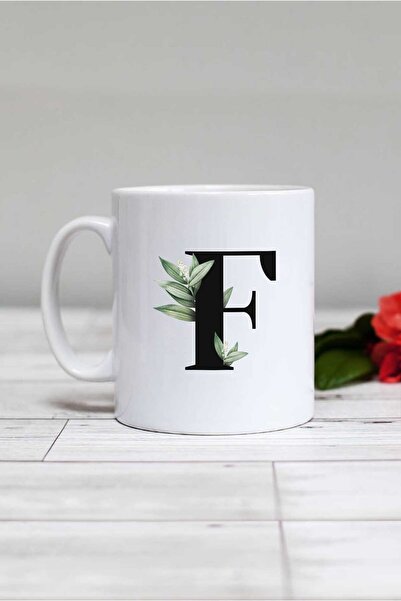 Hedizu كوب نباتي بحرف F أبيض