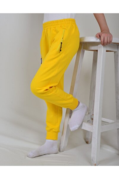 KİDSPİTİRCİK Pantaloni de sport galbeni pentru copii unisex 4 sezoane