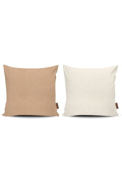 Alacastore Set de 2 perne decorative și huse de pernă de culoare cafea cu lapte și cremă