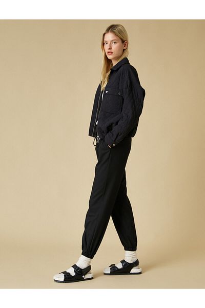 Koton Jogger Trousers with Stripes on the Front and Elastic Waist