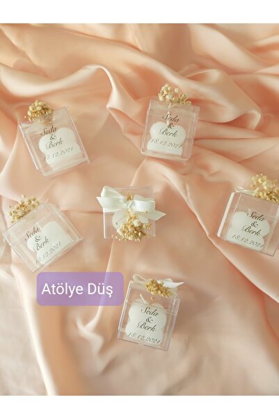 Atölye Düş Düğün Nikah Kına Nişan Hediyeliği Kutulu Bubble Mum 25'li Paket