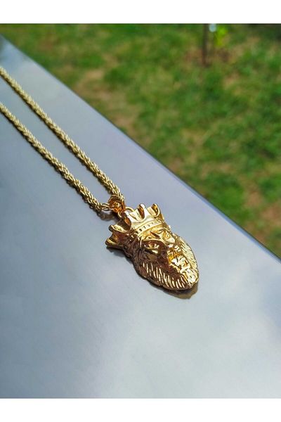 The Collection Men's Yellow Lion King Silver Necklace