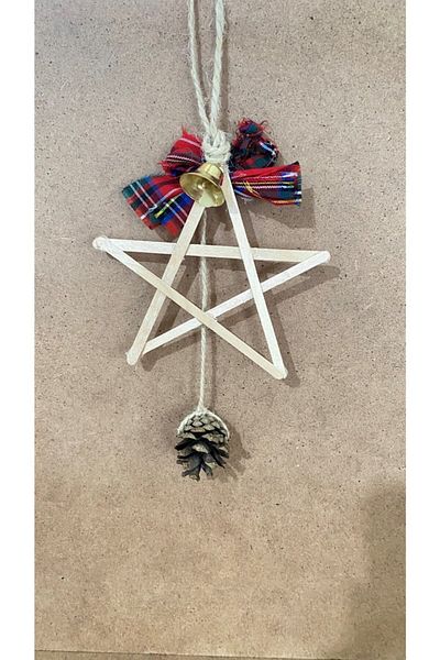 White Alamode Star Pine Tree Ornament