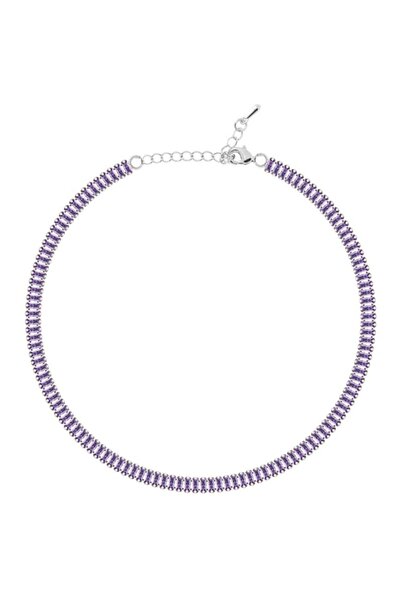 OLİVER WEBER SWAROVSKİ 5mm Mor Baget Kolye