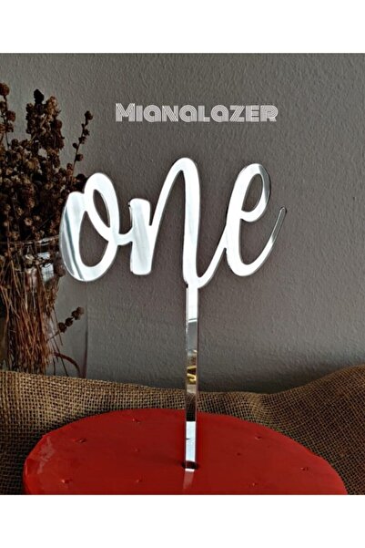 Miana Lazer One Yazısı Pleksi Pasta Süsü, Cake Topper 1 Yaş Pasta Süsü Cake