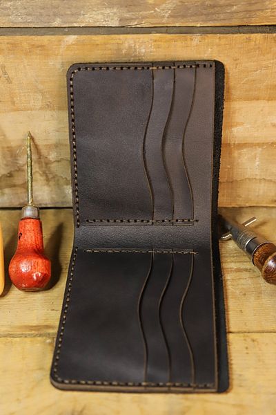 New Coast Leather 1900's Ανδρικό Μαύρο Γνήσιο Δερμάτινο Χειροποίητο Δερμάτινο Πορτοφόλι
