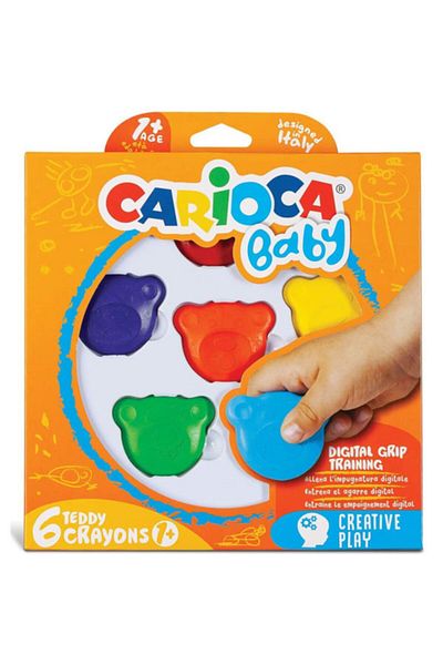 CARIOCA 6 قطع من أقلام تلوين تيدي على شكل أيدي نظيفة 42956
