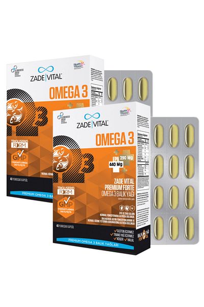 Zade Vital Omega 3 Forte Fish Oil - 80 Capsules (2 Boxes)