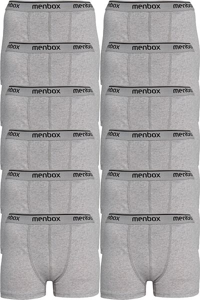 MENBOX Ανδρικό γκρι Lycra Classic Boxer 12-pack