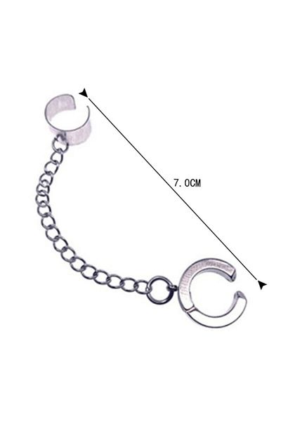 Köstebek Harajuku Punk Chain Compressed Wrap Earrings Cartilage Earrings