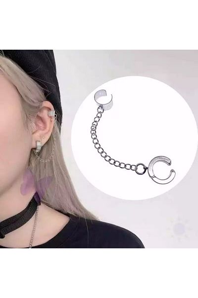 Köstebek Harajuku Gothic Punk Chain Compression Wrap Earrings