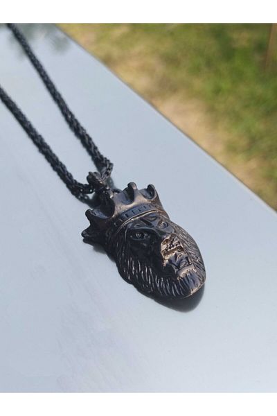 The Collection Men's Black Lion King Necklace