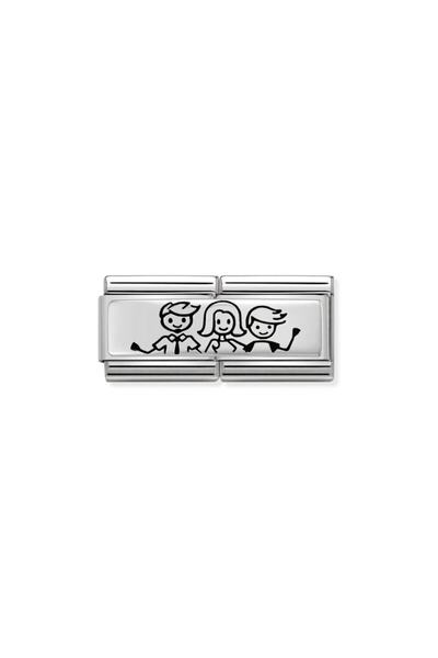 NOMİNATİON Classıc Silvershine Illustrated Family Little Boy Double Link Charm 330710/34