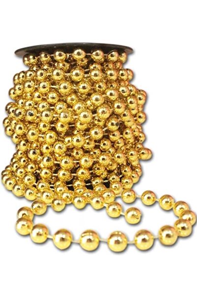 Happyland Yılbaşı Süsleme Inci Boncuk Zincir 10 Metre Gold