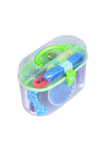 FırsatVar Iplik Kanca Iğne Yedek Düğme Iğne Takma Aparatı Dikiş Makası Mezura Mini Dikiş Seti Kutulu