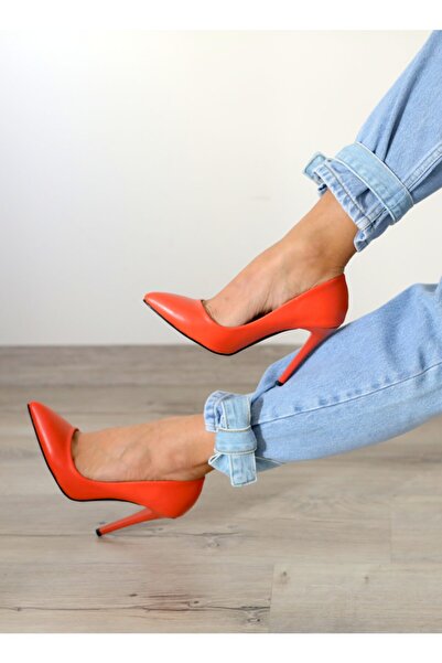 Ayakkabı Podyumum "stiletto" Turuncu Ince - Yüksek Topuk Kadın Ayakkabısı