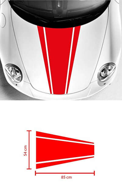Dijitonline ملصق شريطي لغطاء السيارة الأمامي - ملصق تلقائي 85x54 سم