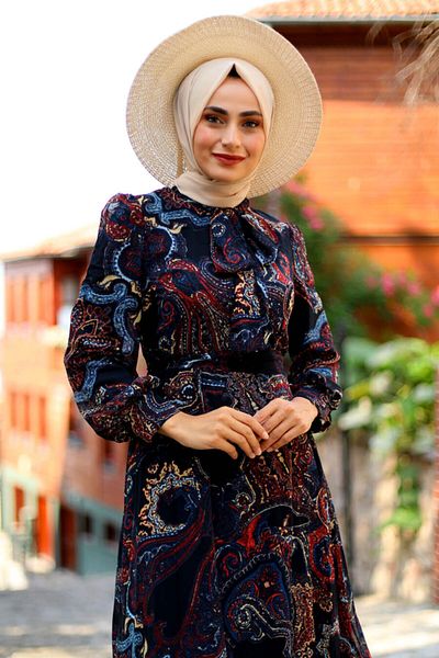 Feiza Collection A-line Chiffon Hijab Dress - Black