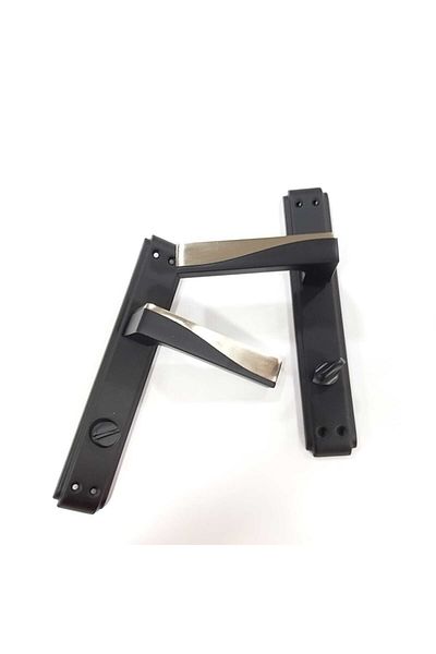 ARON Sofuoğlu Stainless Luxury Derya Door Handle (Bathroom-WC) Anka Mirrored Matte Black - Matte Satin Left