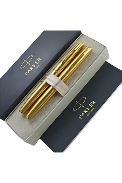 Parker Frontier Stainless Steel - مجموعة أقلام حبر وأقلام حبر