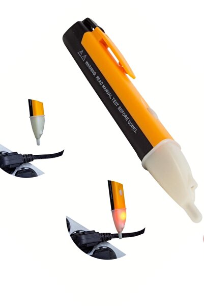 usin Dedektörlü Temassız Işıklı Kablo Voltaj Test Elektrik Kaçak Dijital Kont...