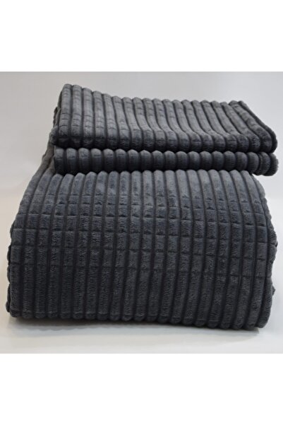 Merinos Günerenteks Modern Line 3'lü Gri Battaniye Set 2 Kişilik