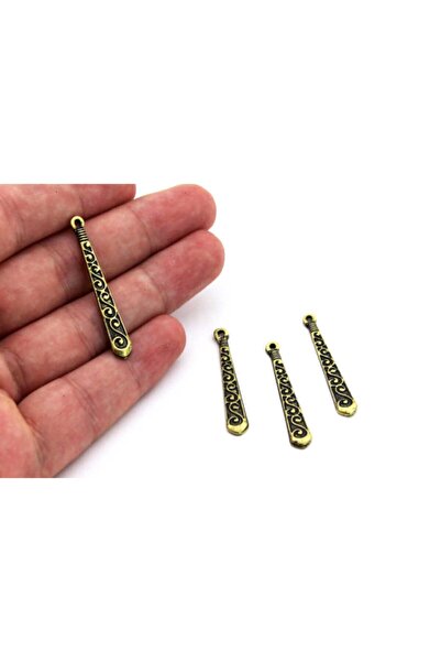 yfhobi 4 Adet - 6x40 Mm Desenli, Metal Uç, Sallantı, Takı Malzemesi, Antik Sa...