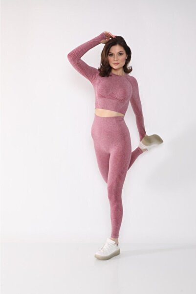 MAGZA Extra High Waist Seamless Women's Sports Leggings - Dried Rose