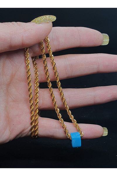 ABS 22 Carat Single Woman Rope Twisted Chain 60 Cm