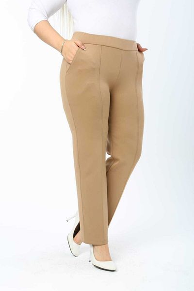 Esina Women &Apos; S Trousers with Scuba Fabric - Submersible Pipe Leg and Iron Stitching