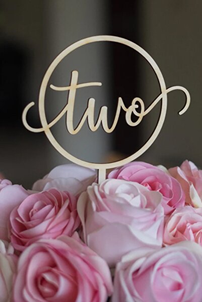 AHWALL اثنين من أعواد الكيك لتزيين الكيك خشب MDF