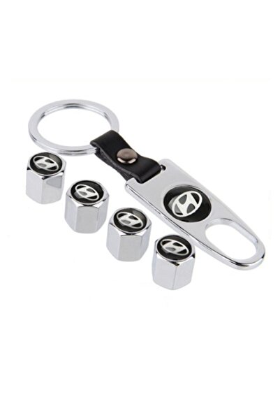 GARDENAUTO Hyundai Elantra after 2020 Metal Valve Cover and Keychain Set Chrome Color