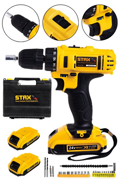 STAXX POWER American Type Şarjlı Matkap Vidalama Metal Şanzıman Çift Samsung ...