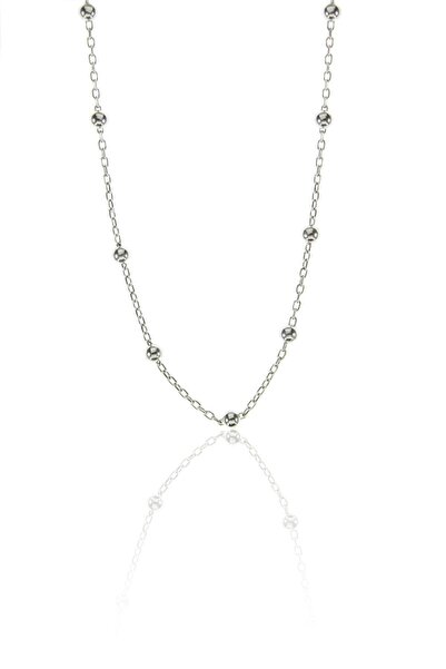 Doğan Silver Kadın Gümüş 50 Cm Rodyumlu Top Top Zincir Dgn20489