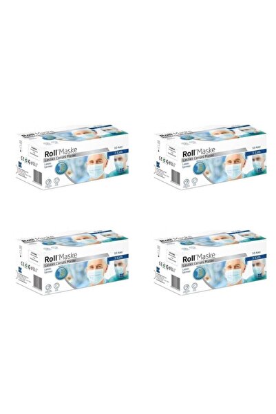 Hijyenkit Roll Maske Tek Tek Paketli 50'lı, Cerrahi Maske 4 Kutu