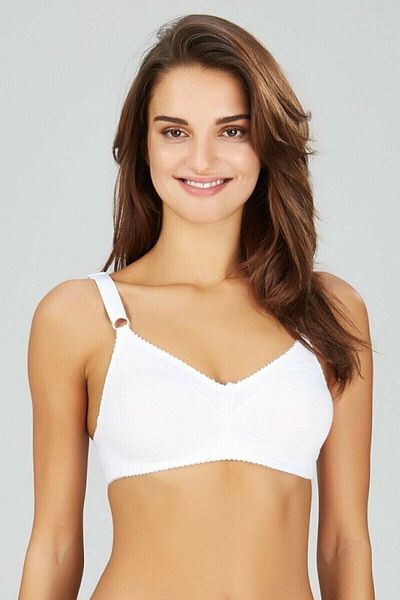 Kom Συσκευασία 3 Carol Cotton No Underwire σουτιέν Λευκό