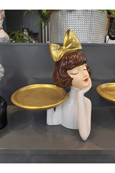 GC DECORS Tepsili Kız Beyaz Sunumluk , Kahve Yanı Sunumluk Sunum Tabağı Sunum...