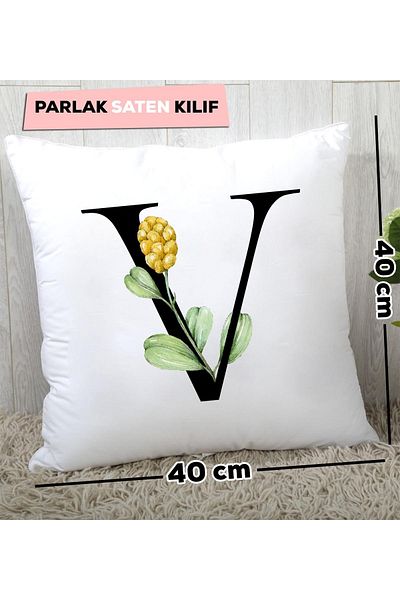 Hedizu Pernă cu litere în V cu model floral