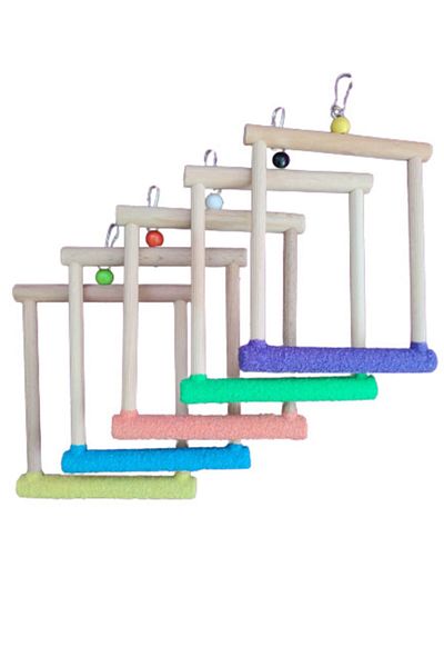 Wooden Bird Budgie Sand Swing (green Color)