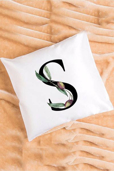 Hedizu Flower Patterned Letter S Pillow
