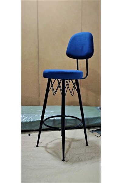 J&S QUALİTY Bar Sandalyesi Kumaş Döşeme 65 Cm. Oturumlu Metal Iskelet Konik A...