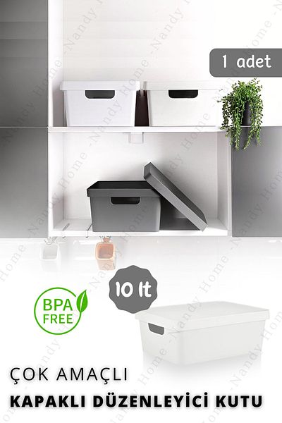Nandy Home Λευκό Classic STD 10 Lt. Κουτί με καπάκι
