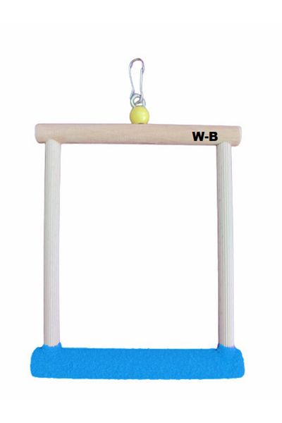 Wooden Bird Budgie Sand Swing (blue Color)